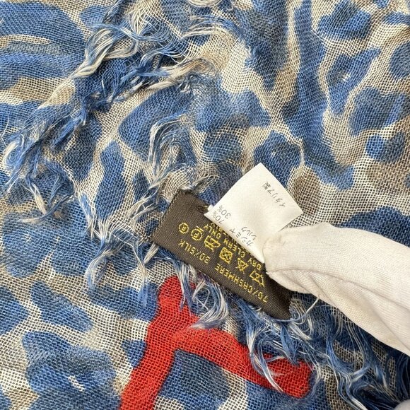 Authentic LOUIS VUITTON Etoile Lizard Stole M74962 Navy #36635512 - Picture 7 of 12